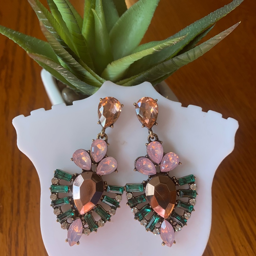 Mauve pink chandelier earrings - Picture 7 of 8